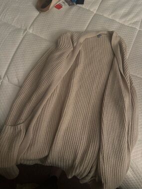 Beige long cardigan